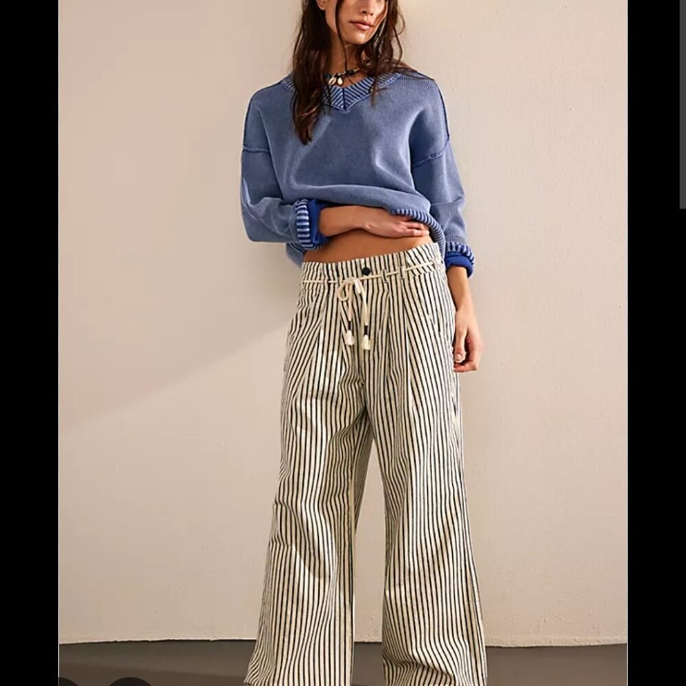 We the free dakoda cinch railroad stripe pants
